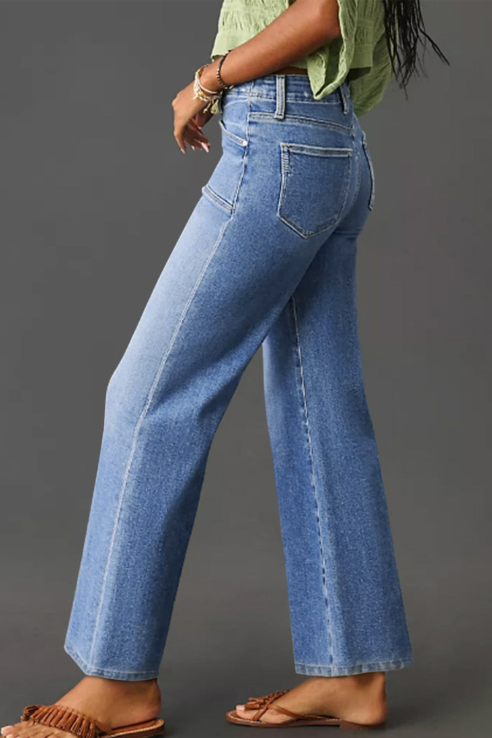 Loose Straight Leg Cropped High Waist Jeans -2 COLOR OPTIONS