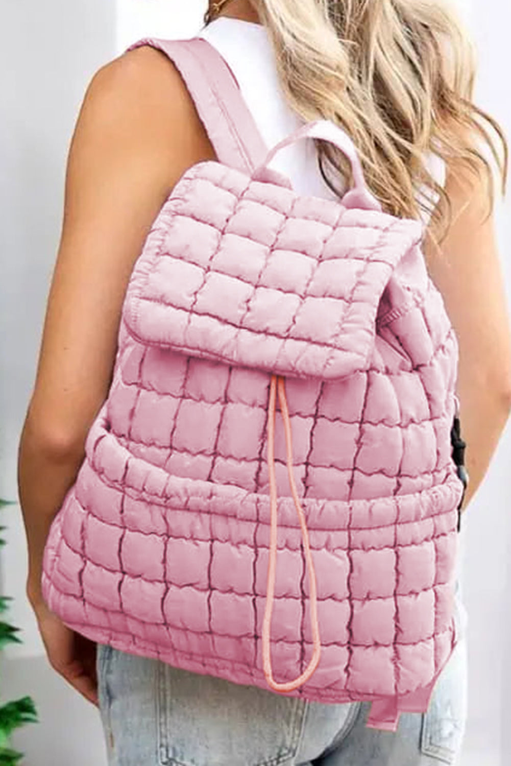 Solid Flapped Quilted Puffer Backpack -Variety Colors