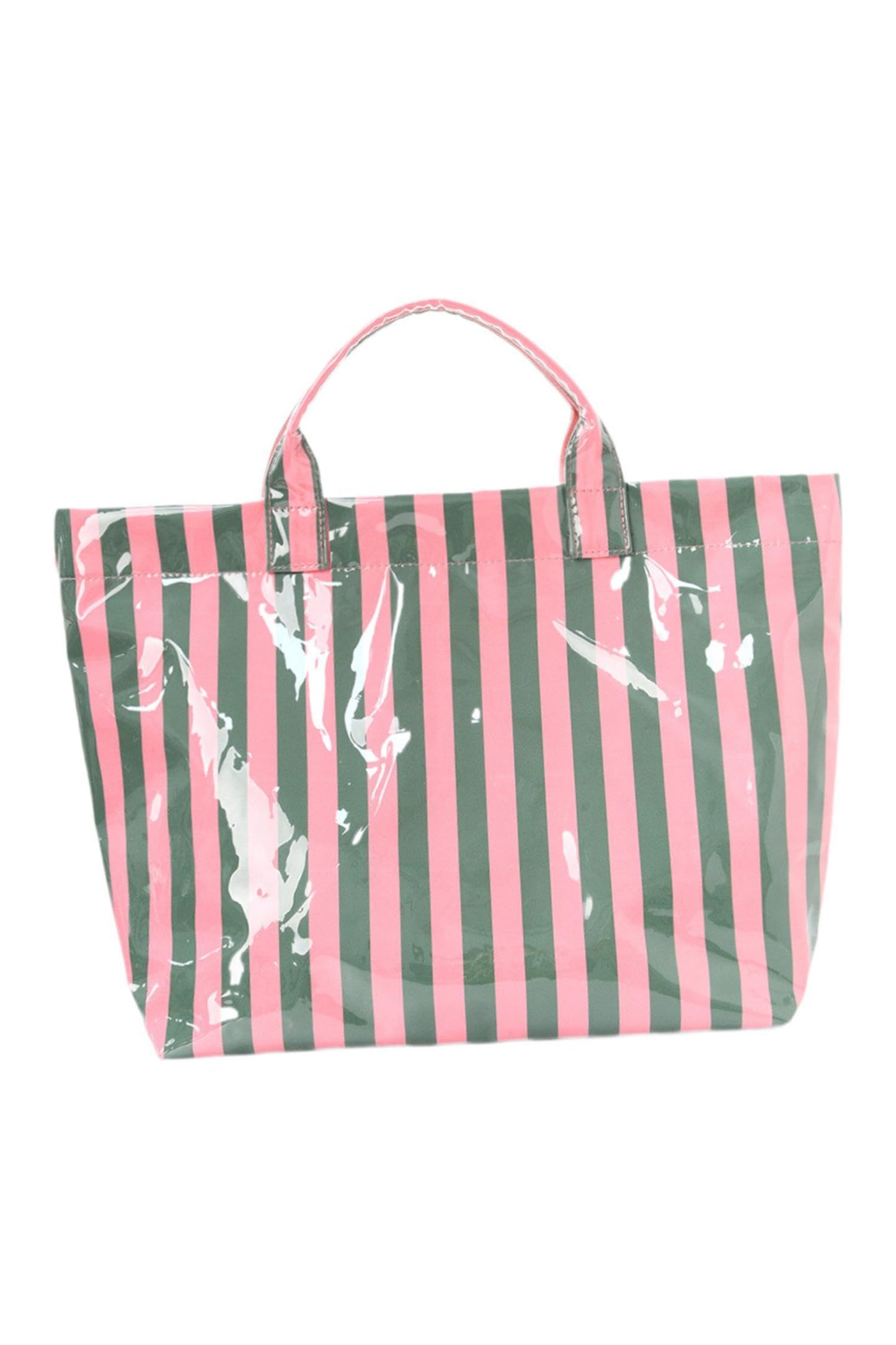 Rainbow Glossy Striped Vinyl Large Tote Bag -8 COLOR OPTIONS
