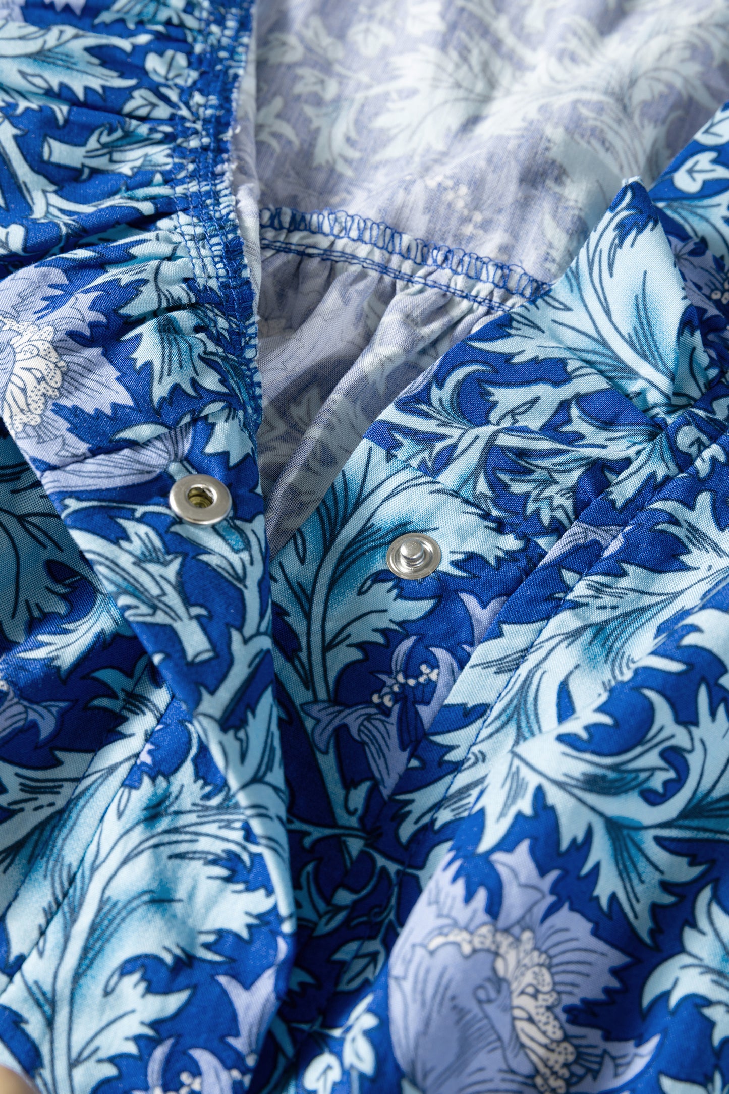 Floral Printed Frilled V Neck Bracelet Sleeve Long Dress -2 COLOR OPTIONS