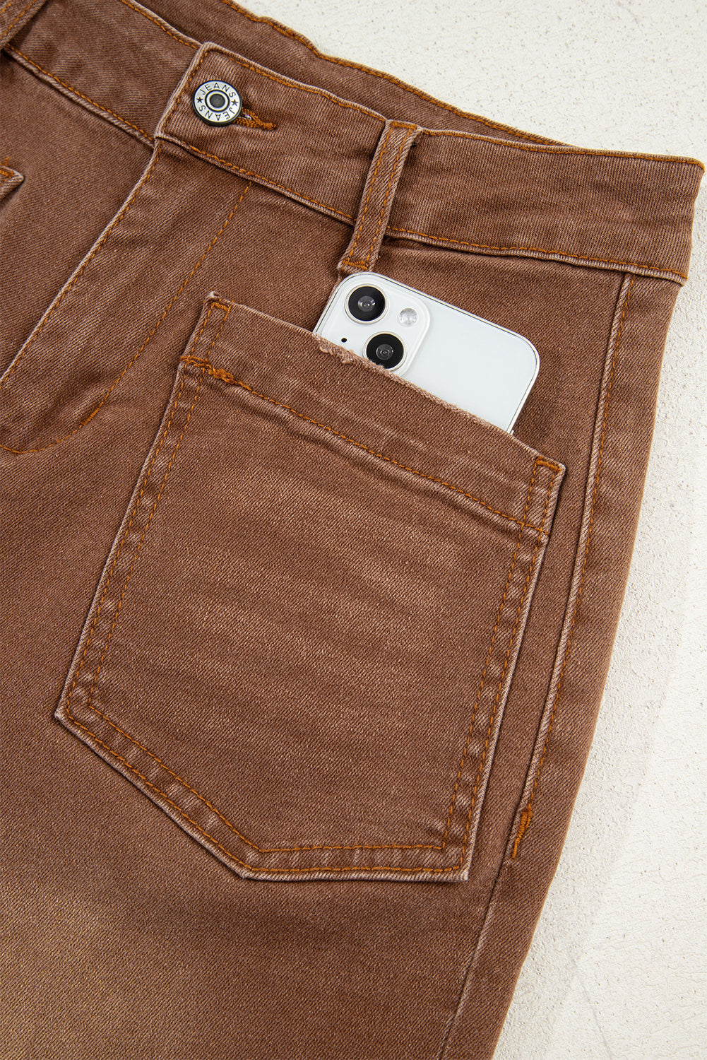 Minimalist Patch Pocket High Waist Shift Jeans- 2 COLOR OPTIONS