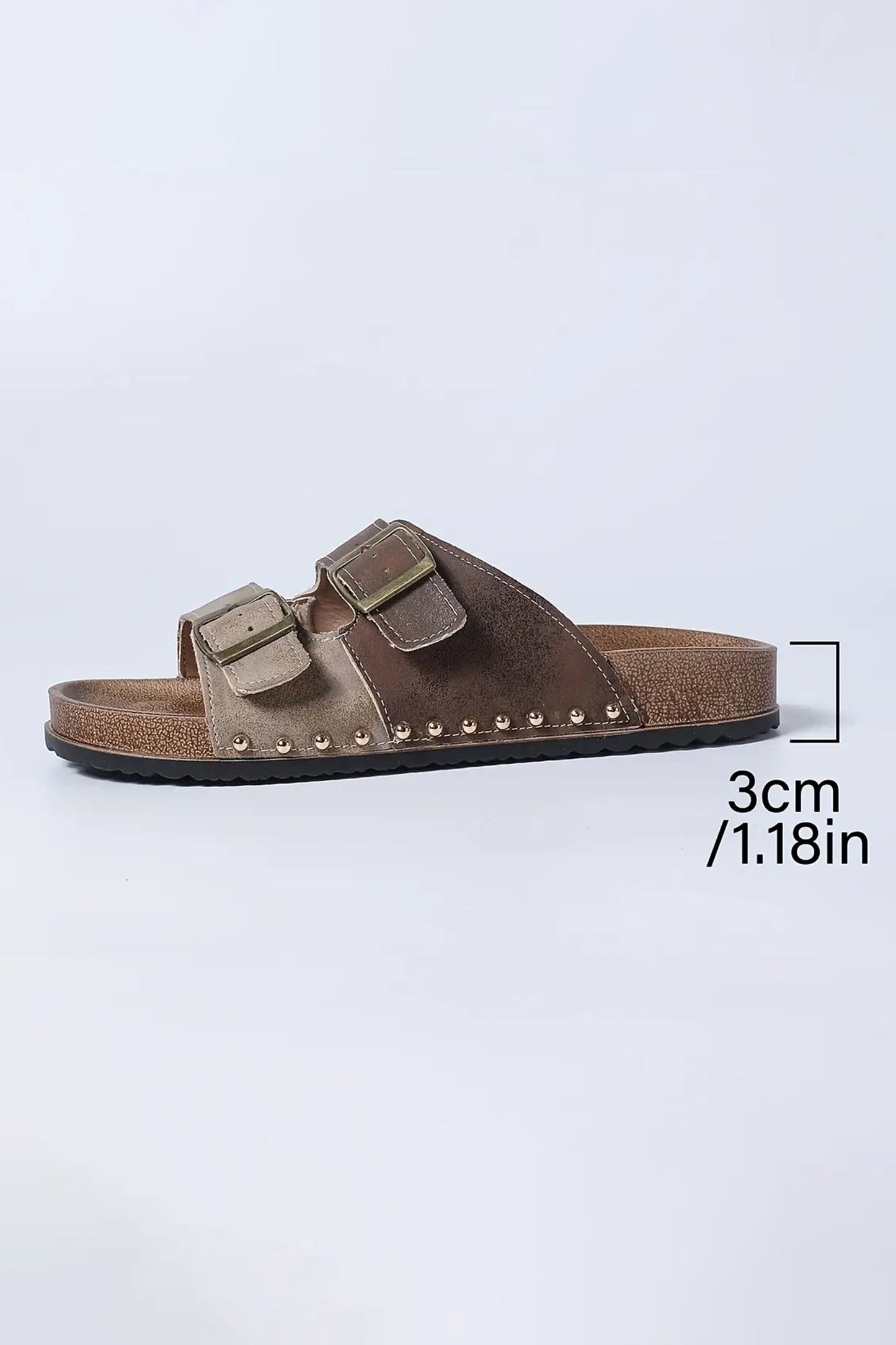Two-tone Retro Buckle Straps Hollowed Faux Suede Slippers -2 COLOR OPTIONS