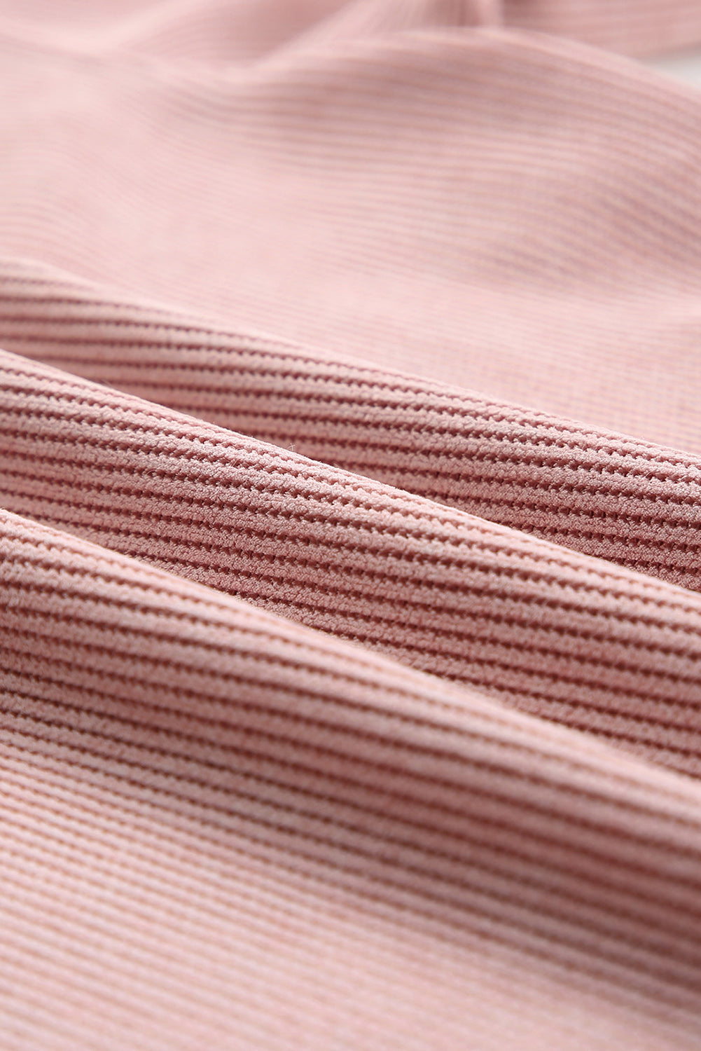 Solid Ribbed Round Neck Pullover Sweatshirt -Variety of Colors