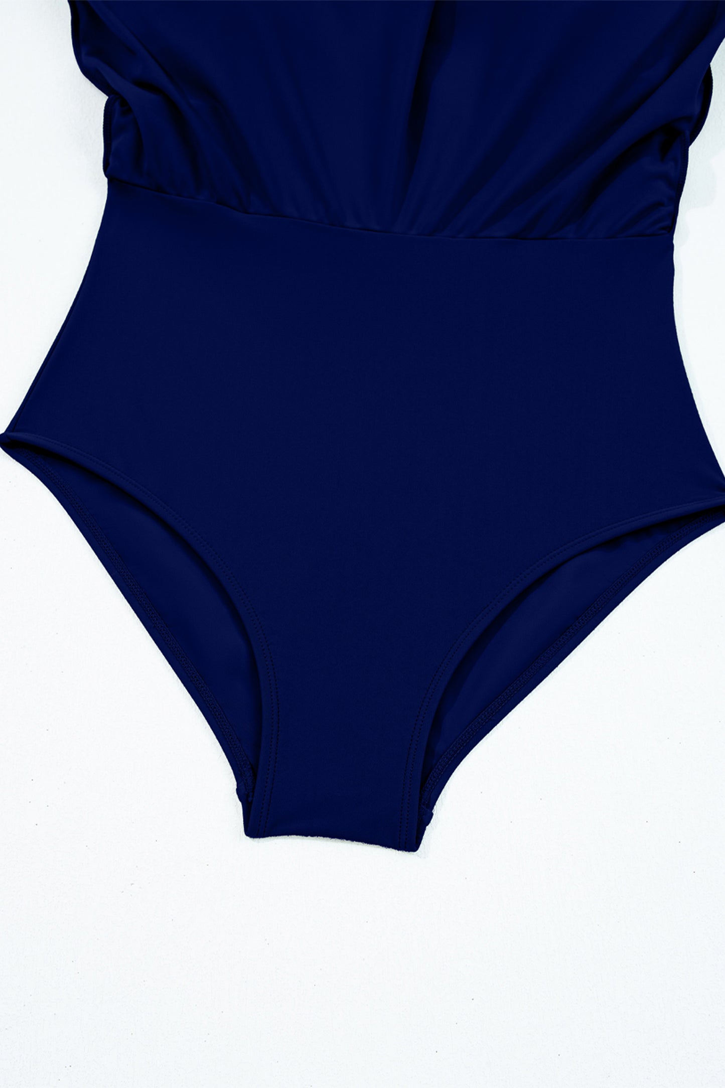 Sail Blue Striped Color Crossed Straps One Piece Swim Dress