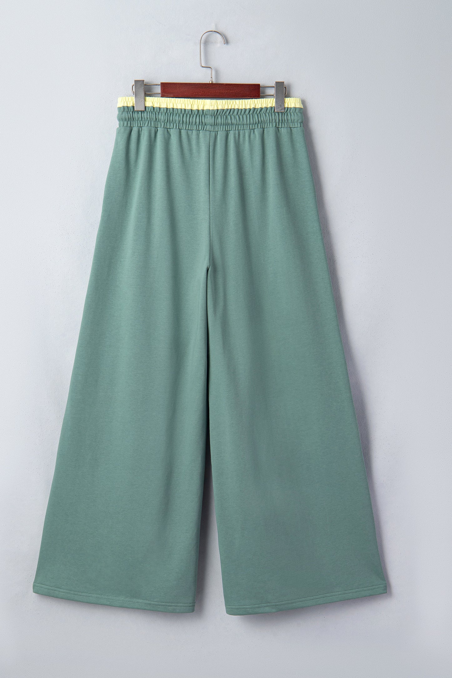 Color Block Flower Patchwork Drawstring Contrasted Elastic Waist Wide Leg Pants - 3 COLOR OPTIONS