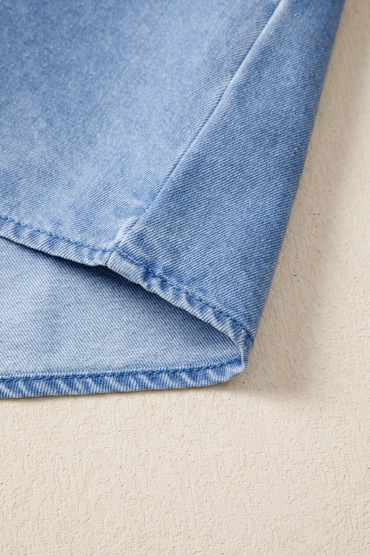 Frilled Collar Flutter Sleeve Denim Top -2 COLOR OPTIONS