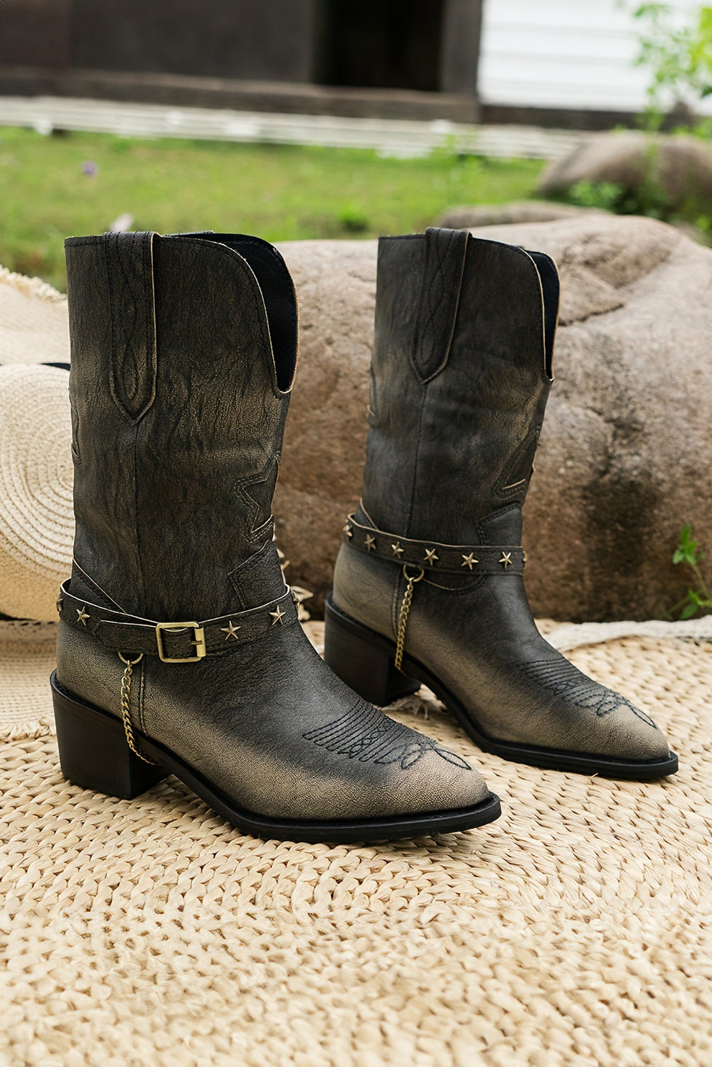Dark Brown Mid Calf Boots