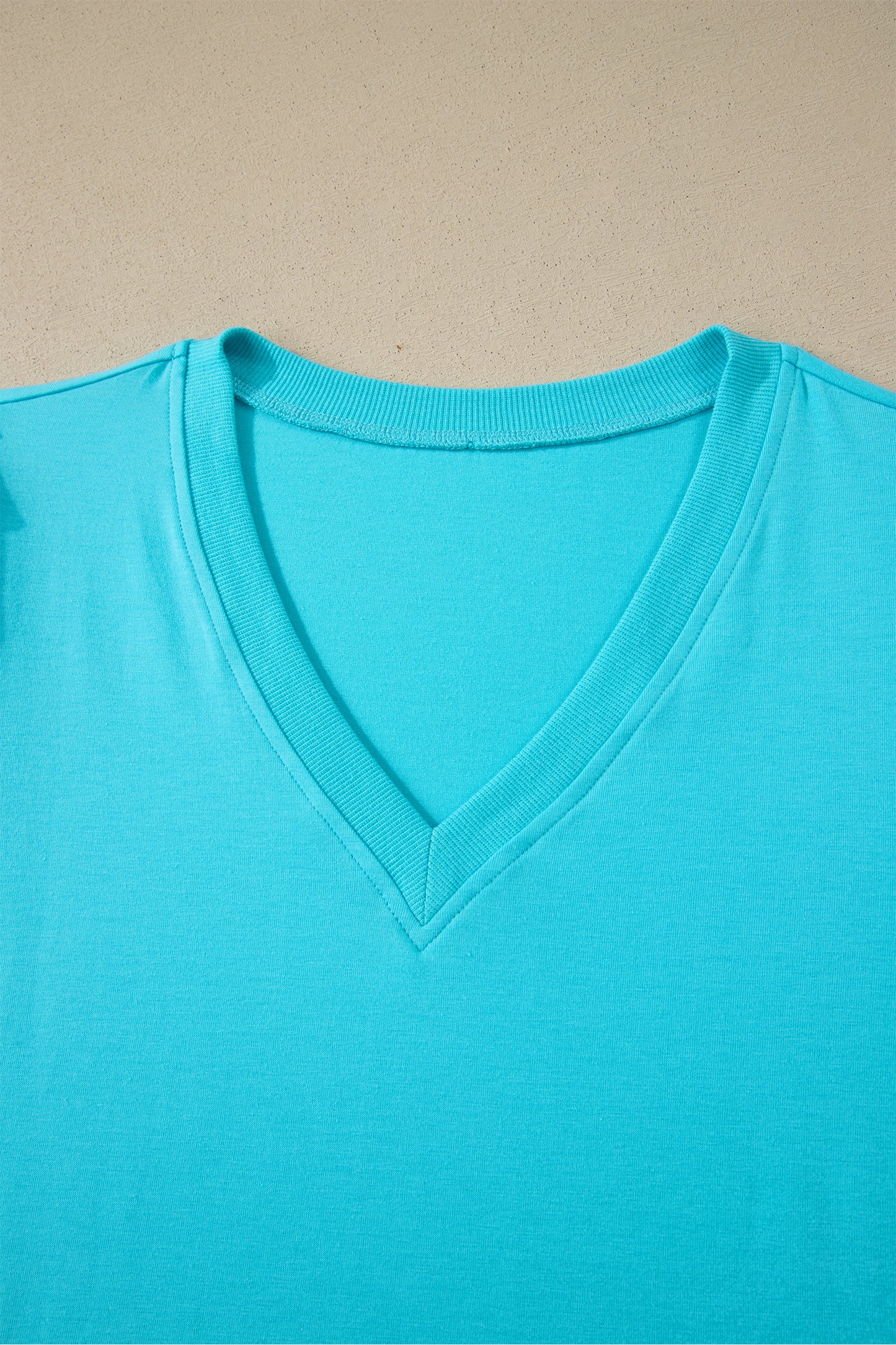 Solid Color V Neck Short Puff Sleeve Blouse -4 COLOR OPTIONS