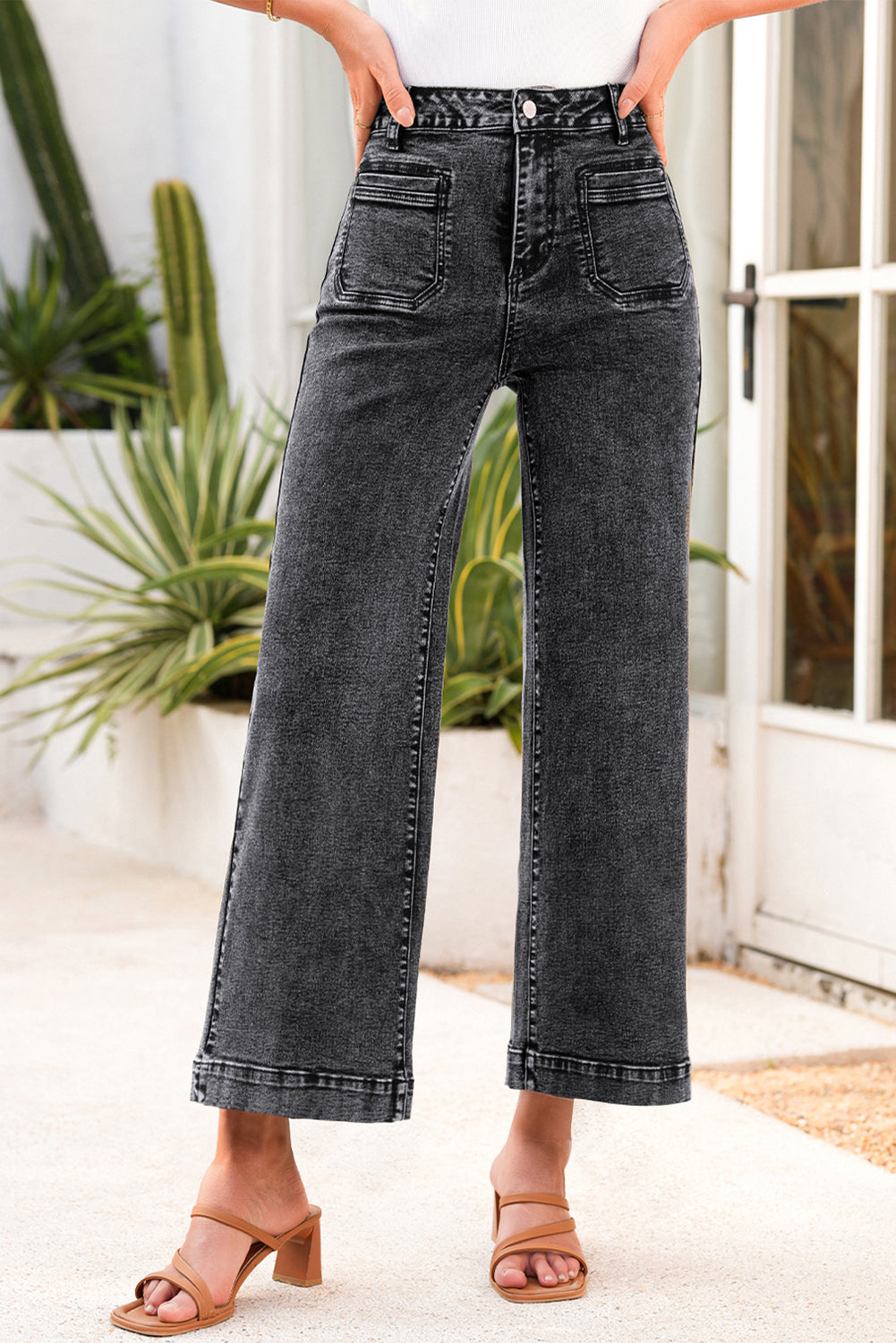 Patch Pocket Straight Leg Loose Jeans- 4 COLOR OPTIONS