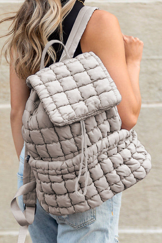 Solid Flapped Quilted Puffer Backpack -Variety Colors