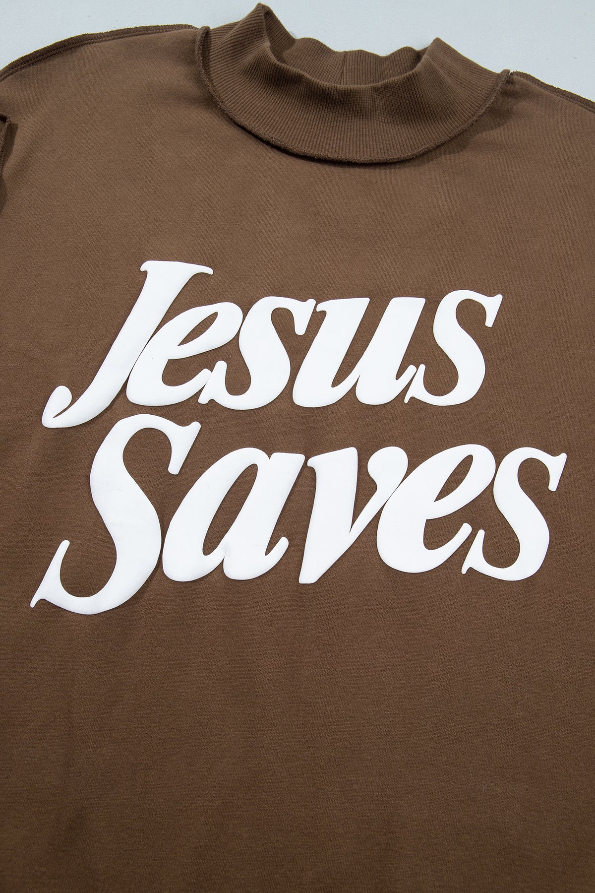 Jesus Saves Slogan Print Stand Neck Baggy Sweatshirt -2 COLOR OPTIONS