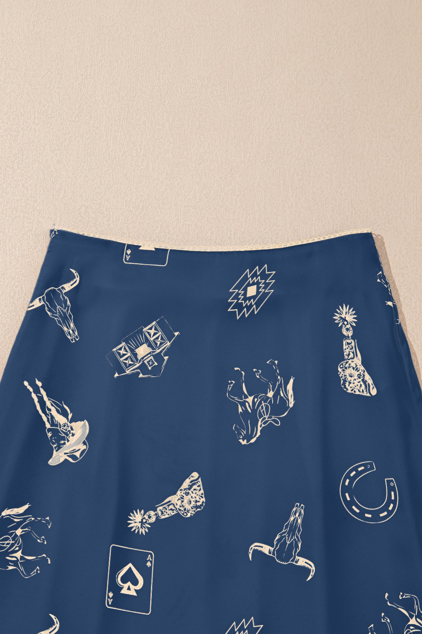 Vintage Print Satin Maxi Skirt -3 COLOR OPTIONS