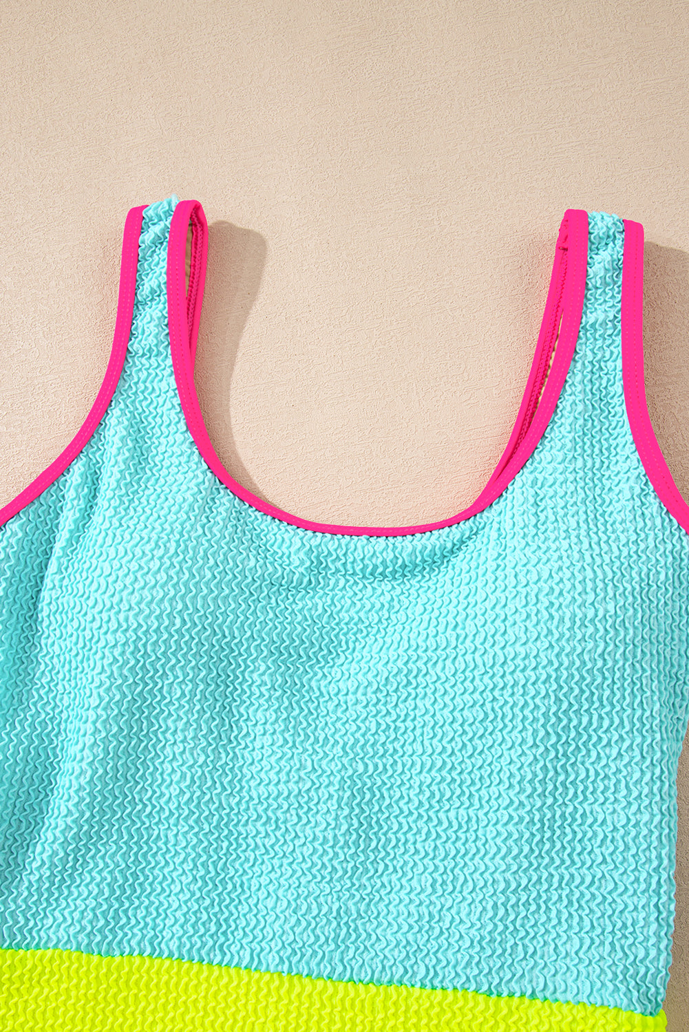 Textured Colorblock One Piece Swimsuit -2 COLOR OPTIONS