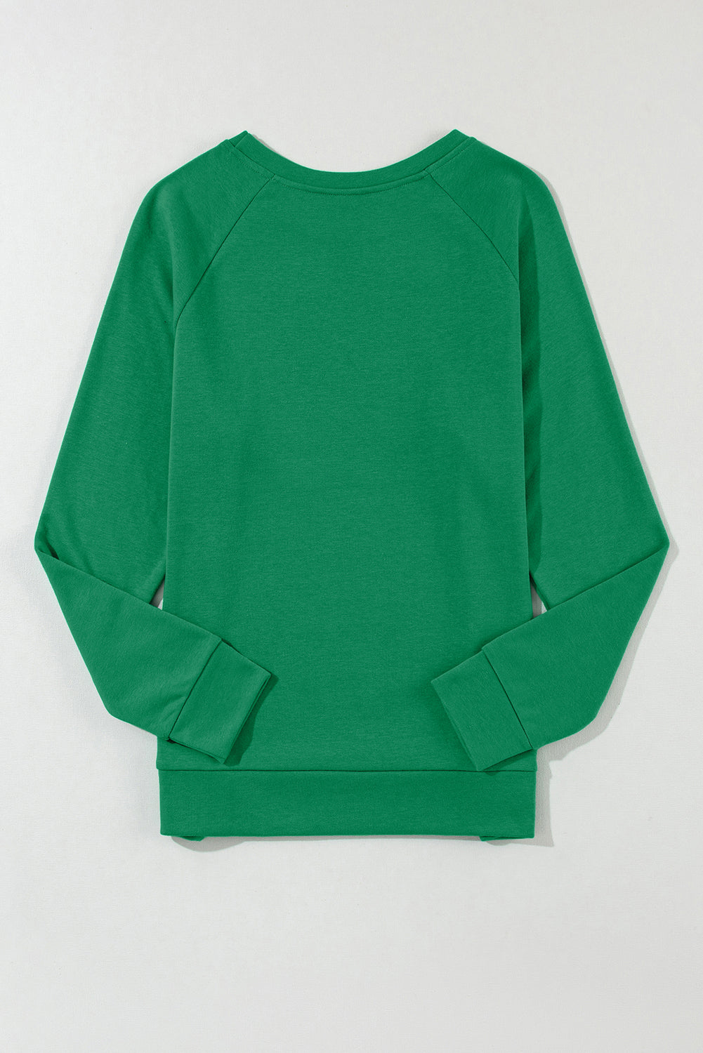 Green Solid Round Neck Sweatshirt