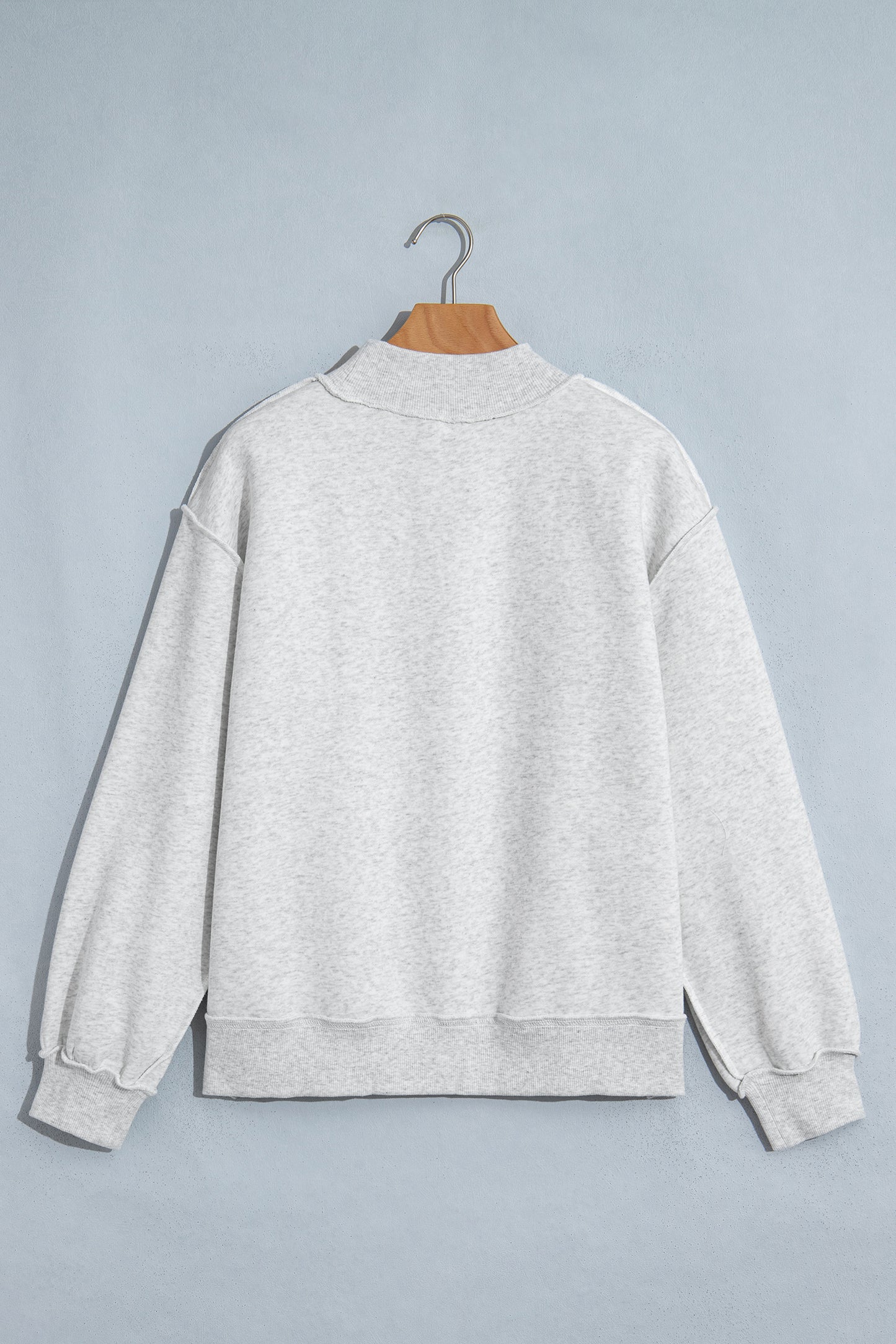 WWJD Mixed Pattern Embroidered Patch Graphic Mock Neck Sweatshirt -3 COLOR OPTIONS