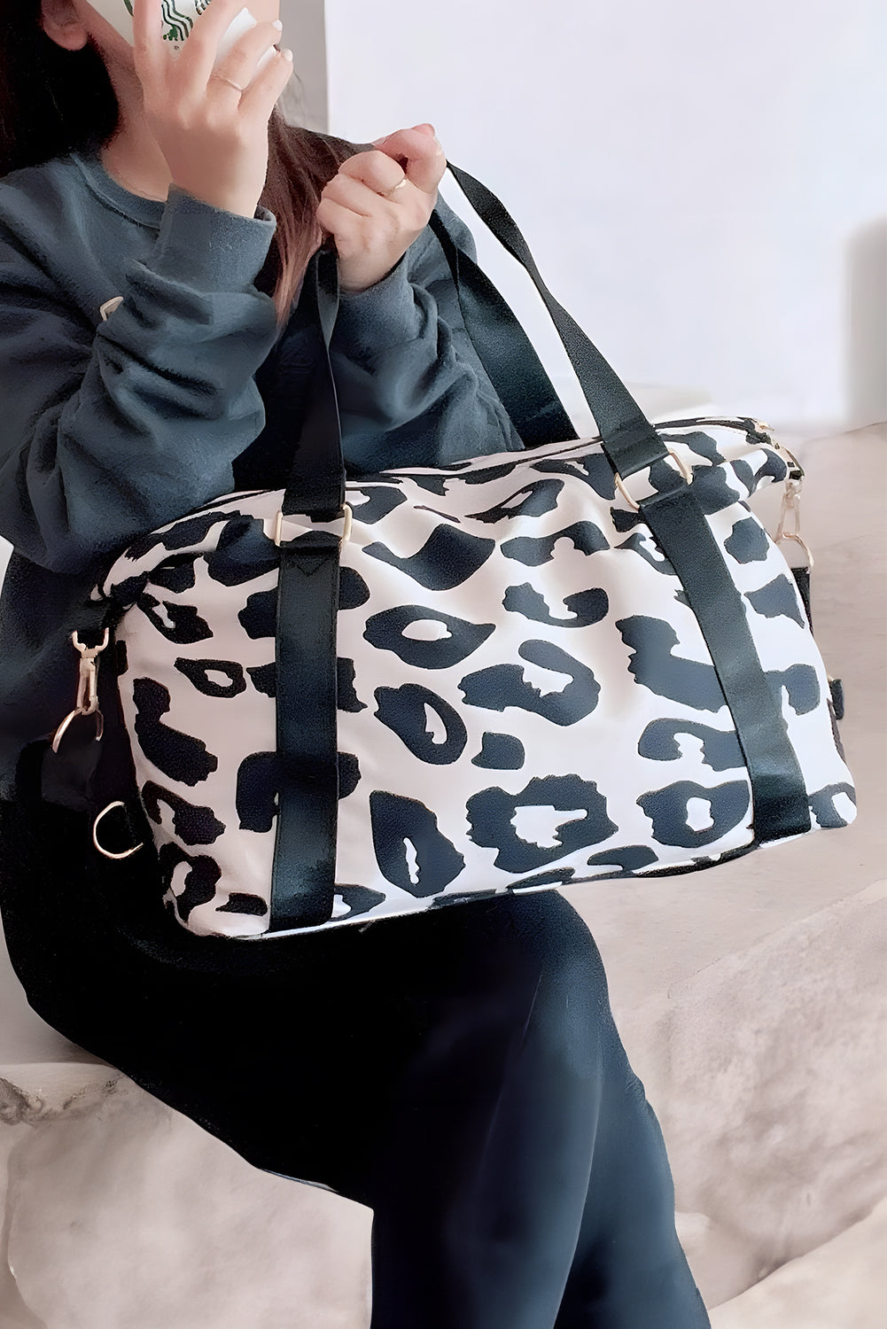 Leopard Print Luggage Tote Bag -2 COLOR OPTIONS