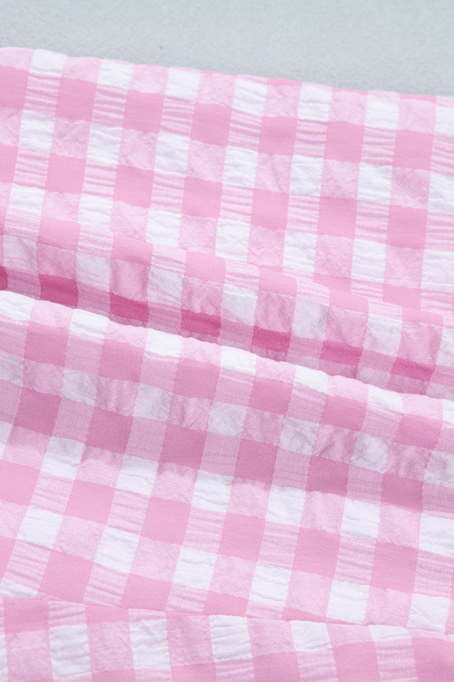 Gingham Print Ruffle Striped Detail Lace Tie Shorts -3 COLOR OPTIONS